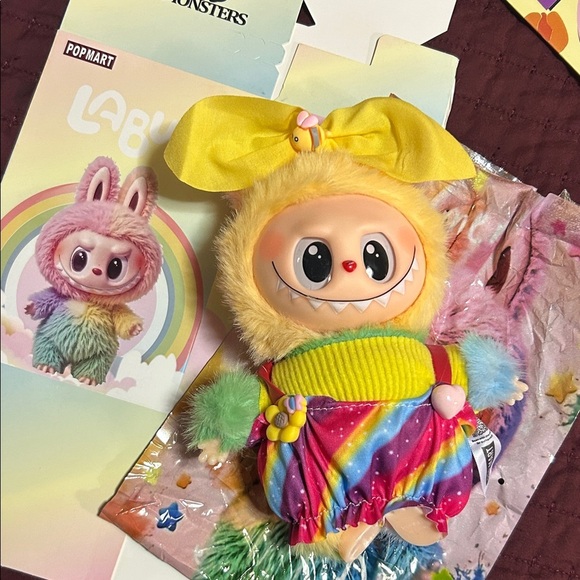 Pop Mart Other - Rainbow Monster Plush Toy! With outfit!